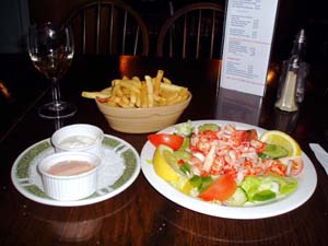 Crayfish Tail with Salad and Dip